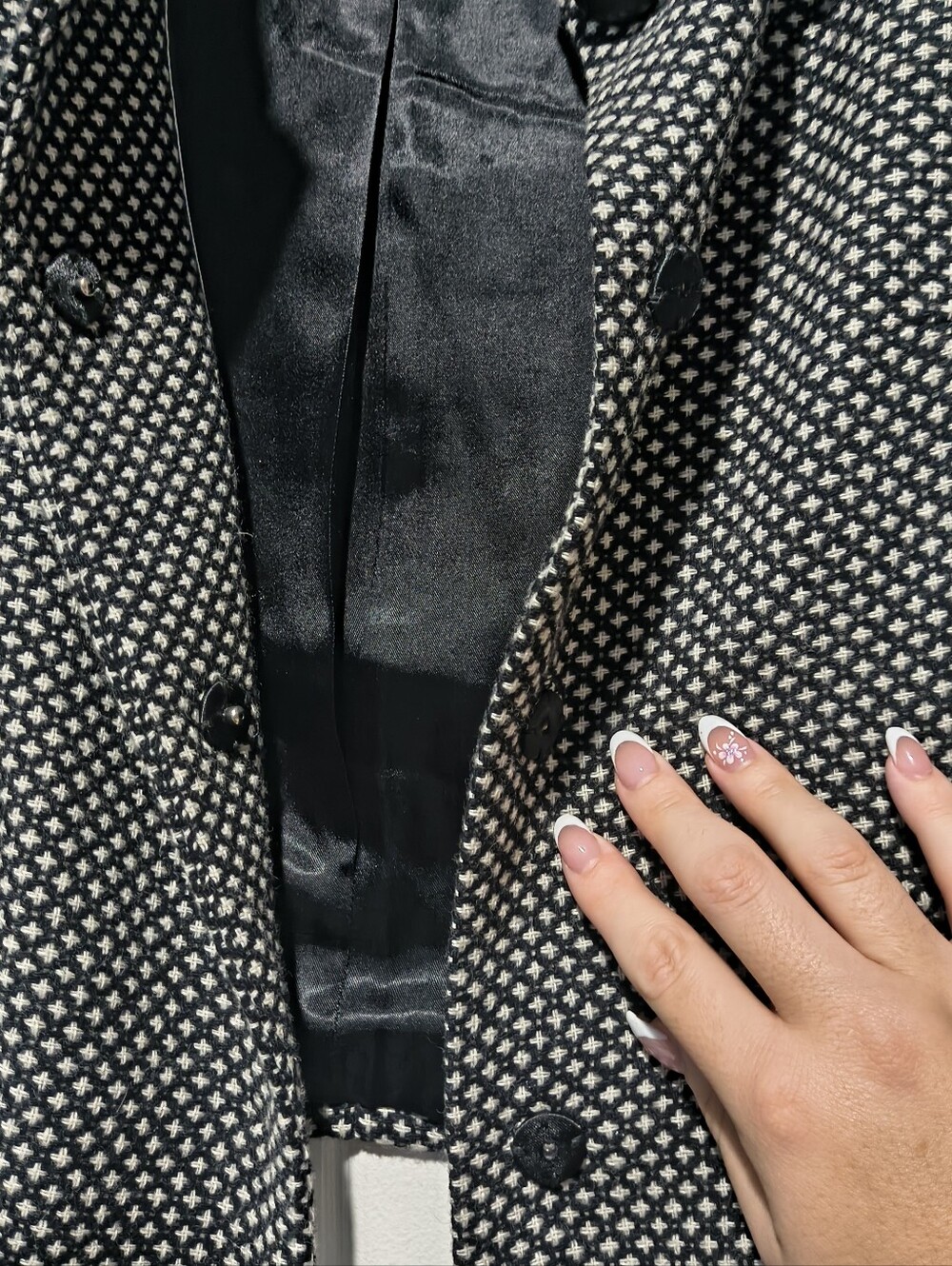 Banana Republic Wool Blend Tweed Skirt Suit Set Micro Dot Cropped Blazer Size 6 - Picture 9 of 16
